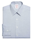 Brooks Brothers Men's Traditional Extra-Relaxed-Fit Dress Shirt, Forward Point Collar | Blue
