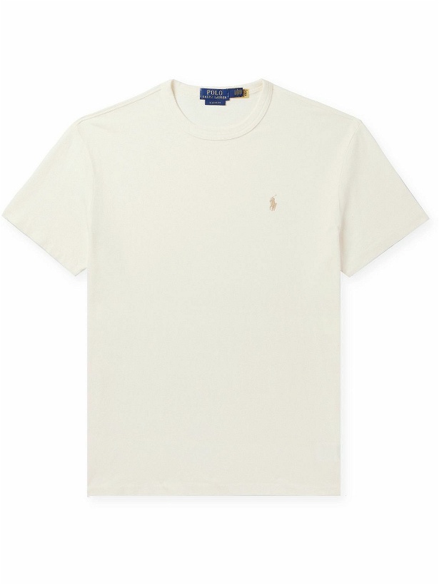 Photo: Polo Ralph Lauren - Logo-Embroidered Cotton-Jersey T-Shirt - Neutrals