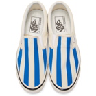 Vans Blue and White Striped Classic 98 DX Slip-On Sneakers