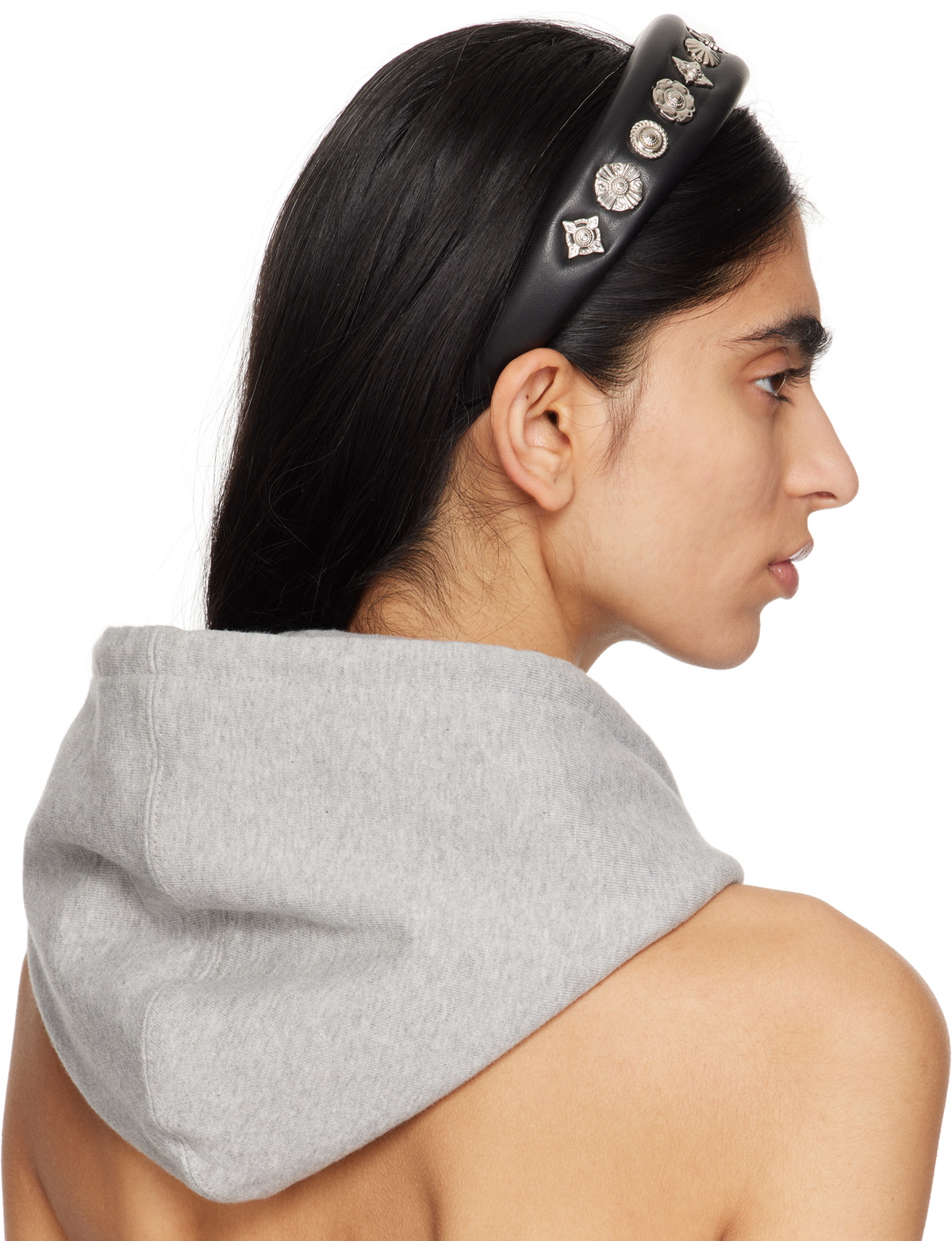 Toga Pulla Black 1 Faux-Leather Headband Toga Pulla