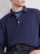 Peter Millar - Herringbone Cotton-Blend Polo Shirt - Blue