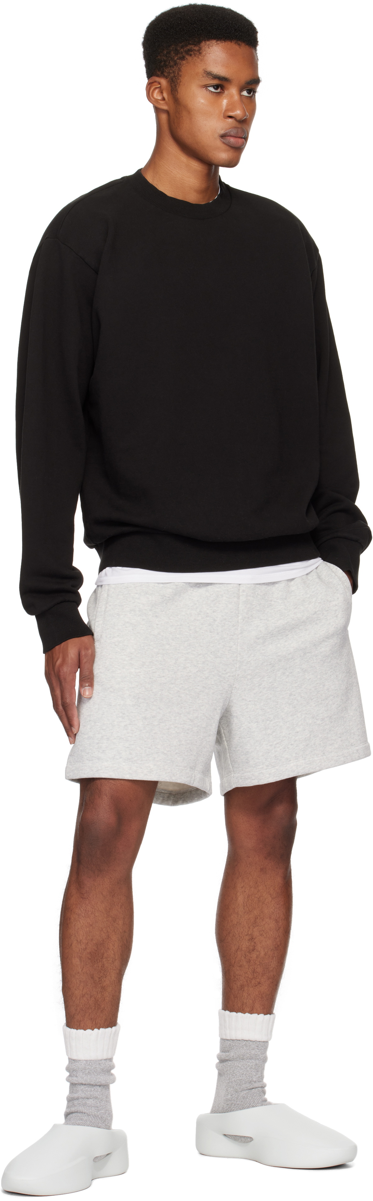SKIMS Black Terry Classic Crewneck Sweatshirt