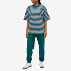 Adidas 80s Striped T-Shirt in Collegiate Green