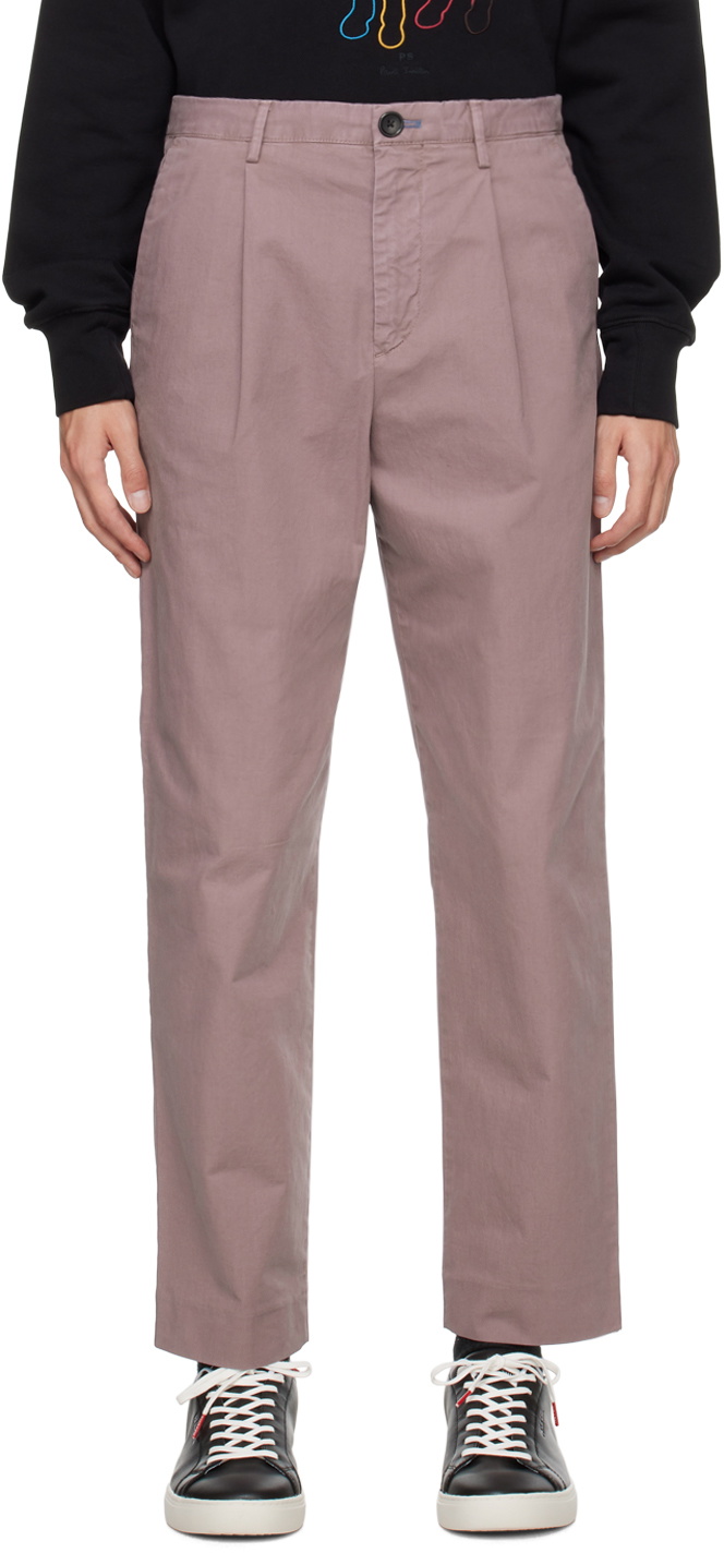 PS by Paul Smith Purple Pleated Trousers