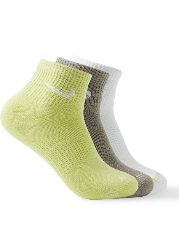Photo: NIKE TRAINING - Three-Pack Everyday Plus Cushioned Dri-FIT Cotton-Blend Socks - Multi
