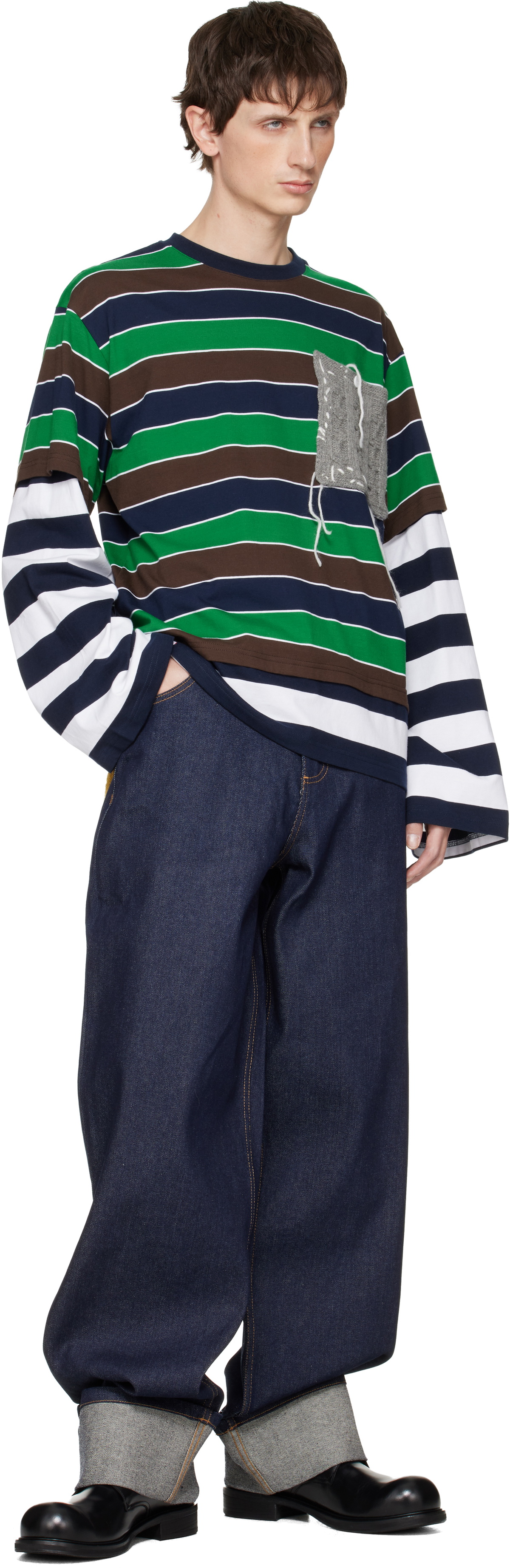 Charles Jeffrey LOVERBOY Multicolor Patch Long Sleeve 2-In-1 T