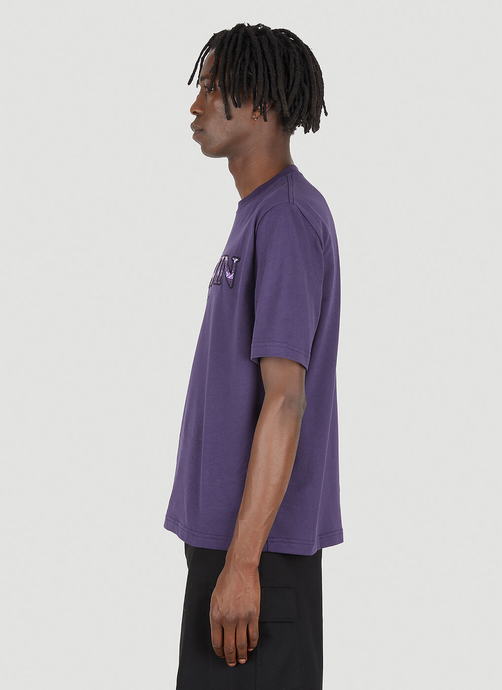 Curb Logo Print T-Shirt in Purple Lanvin