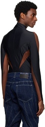 Mugler Black & Beige Semi-Sheer Bodysuit