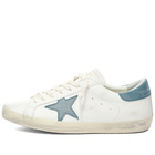 Golden Goose Men's Super-Star Leather Sneakers in White/Bottle Green