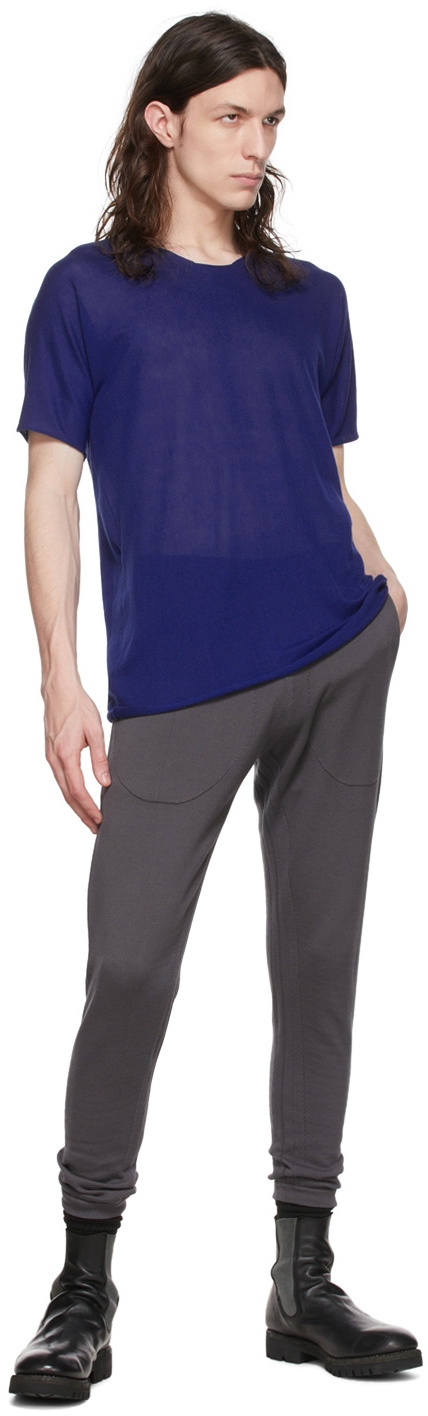 Label Under Construction Blue Cotton T-Shirt