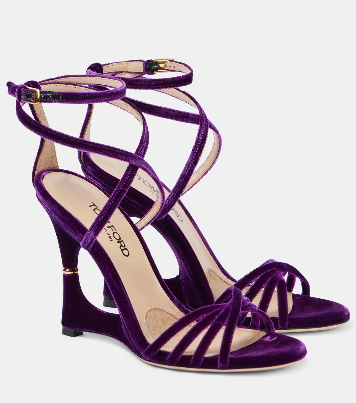 【関税＆送料込み】Tom Ford Paradis 105Mm Sandals TOM FORD Paradis cutout croc-effect leather wedge sandals