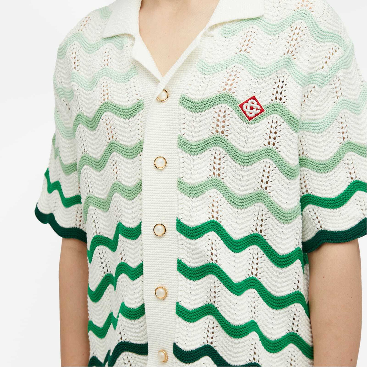 Casablanca ニットポロ カサブランカ Casablanca 22AW Cotton Knit Striped Polo Shirt