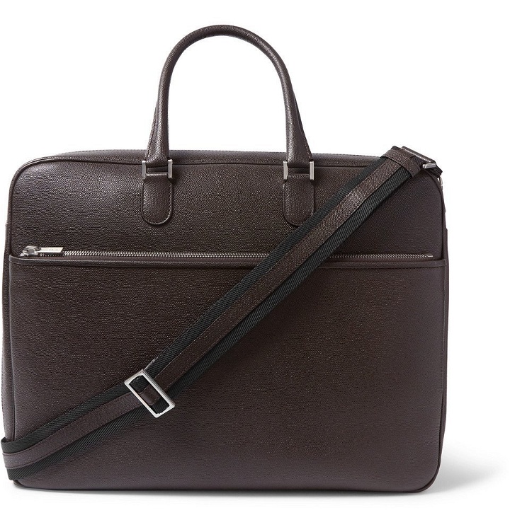 Photo: Valextra - Pebble-Grain Leather Briefcase - Dark brown
