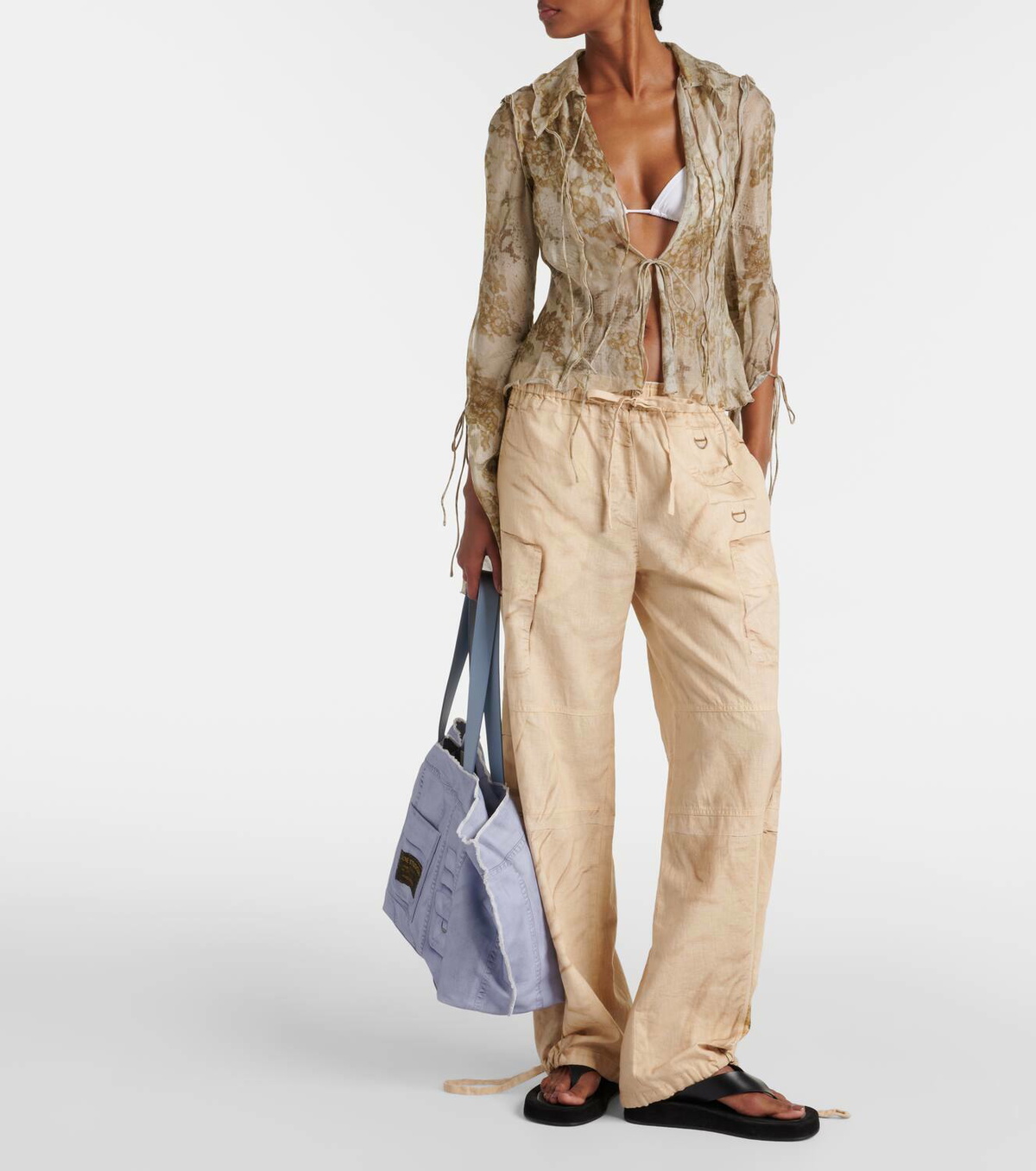 Acne Studios Trompe l'œil linen and cotton cargo pants Acne
