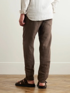Boglioli - Straight-Leg Linen Drawtsring Trousers - Brown