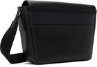 Lacoste Black Ossian Flap Close Leather Satchel Bag