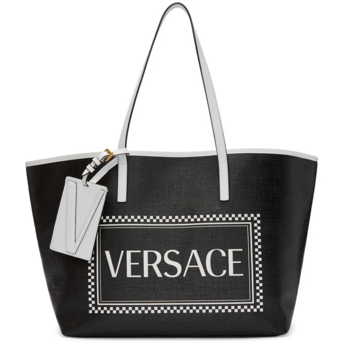 Photo: Versace Black Small 90s Vintage Logo Tote