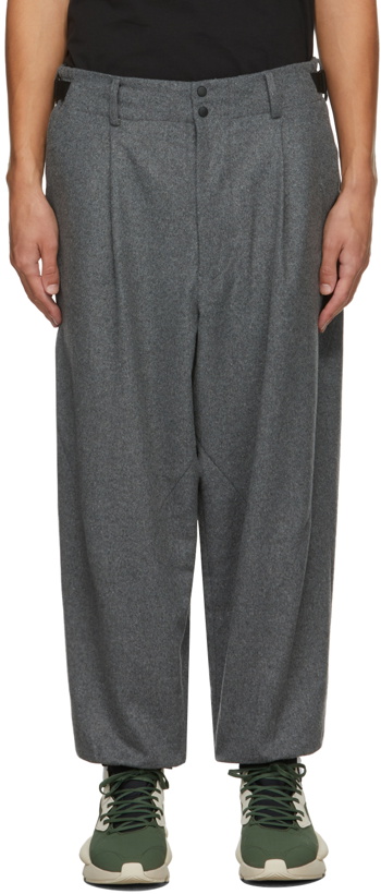 Photo: Y-3 Grey Flannel Tapered Trousers