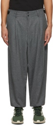 Y-3 Grey Flannel Tapered Trousers