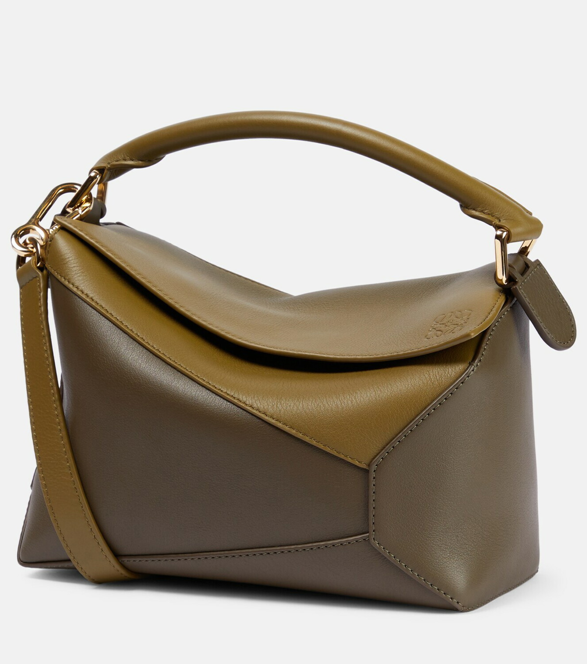 Puzzle Large Leather Shoulder Bag in Brown - Loewe