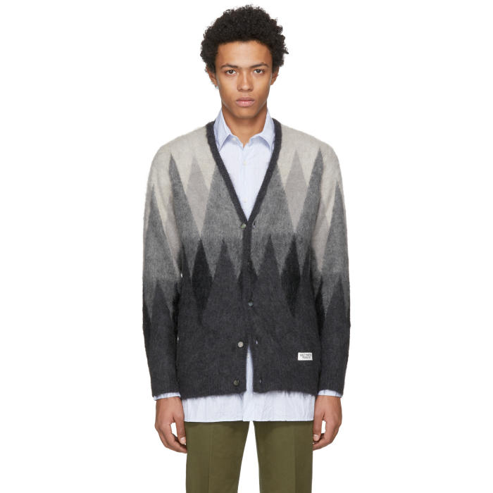 WACKO MARIA DIAMOND MOHAIR KNIT CARDIGAN