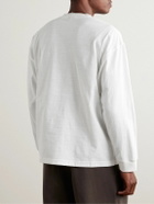 Small Talk - Logo-Embroidered Printed Cotton-Jersey T-Shirt - White