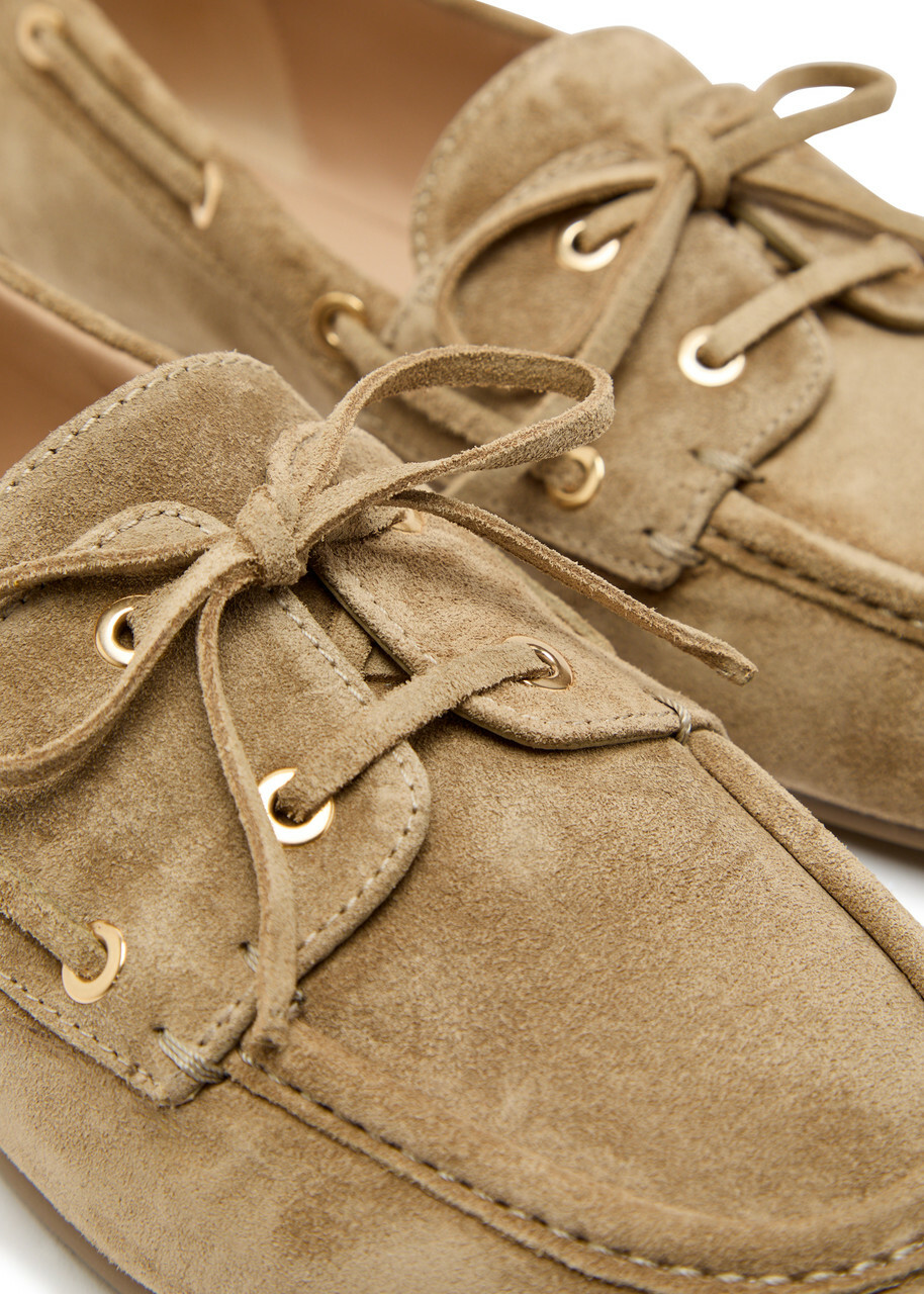 Stuart Weitzman Tinsley Suede Loafers Khaki