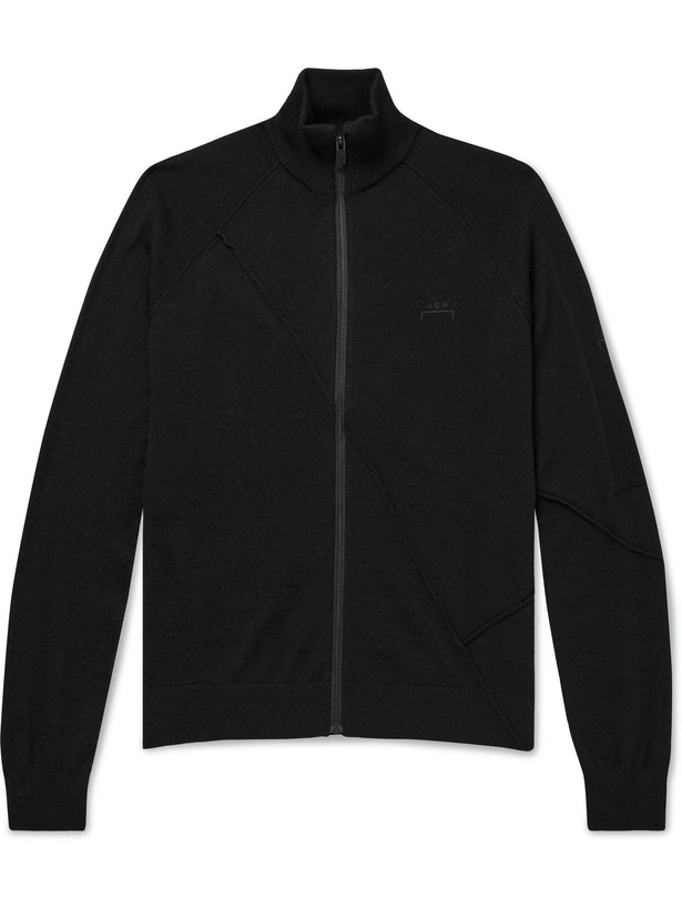 Photo: A-COLD-WALL* - Logo-Embroidered Wool Zip-Up Cardigan - Black