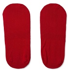 Corgi - Cable-Knit Cotton-Blend No-Show Socks - Red