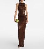 Self-Portrait Rhinestone-embellished maxi dress