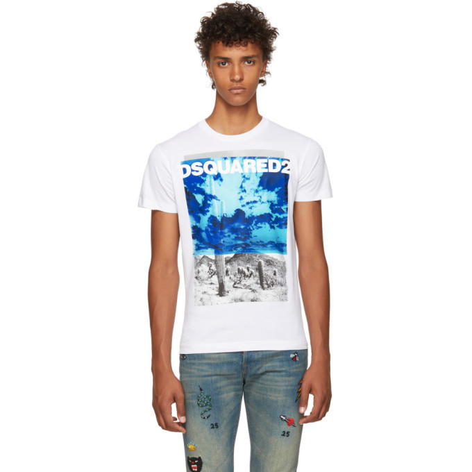 Photo: Dsquared2 White Chic Dan Graphic T-Shirt