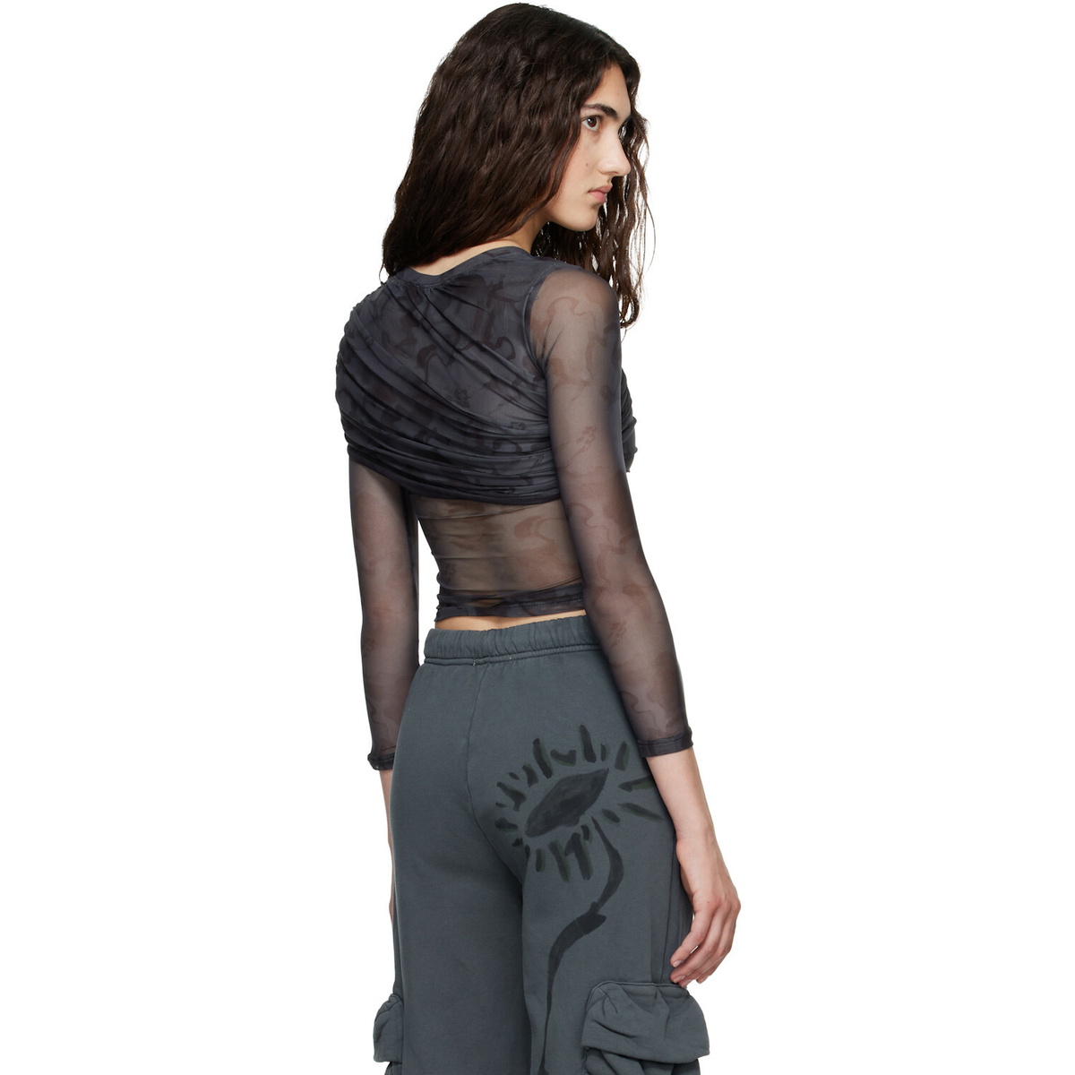 Collina Strada Black Wrapped Cardio Crew T-shirt