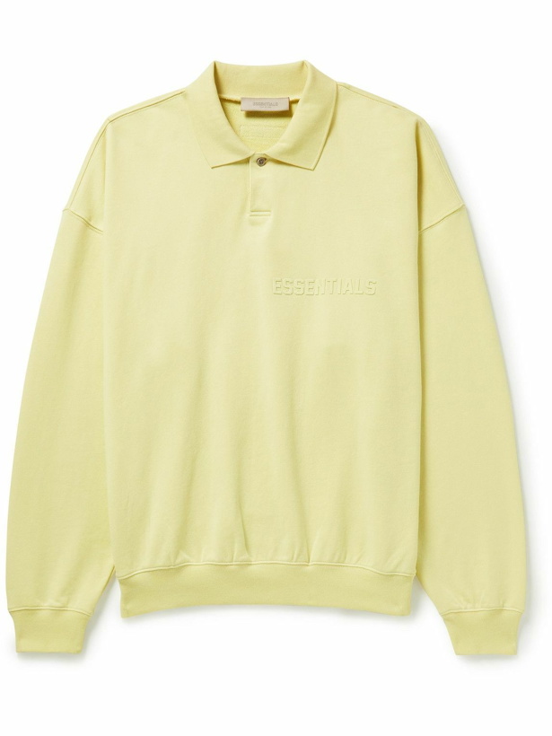 Photo: FEAR OF GOD ESSENTIALS - Logo-Flocked Cotton-Jersey Polo Shirt - Yellow