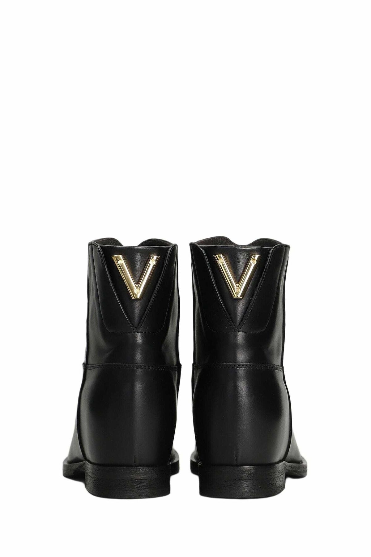 Via Roma 15 Ankle Boots Inside Wedge In Black Leather