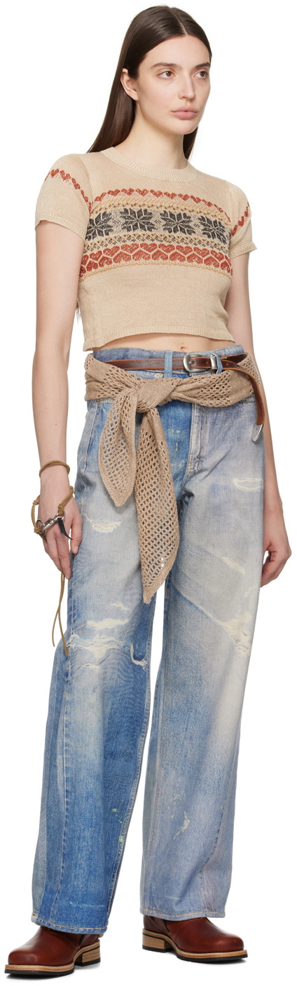 BEIGE SLEEVELESS CROP SHIRT