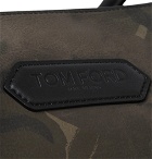 TOM FORD - Leather-Trimmed Camouflage-Print Nubuck Tote Bag - Green
