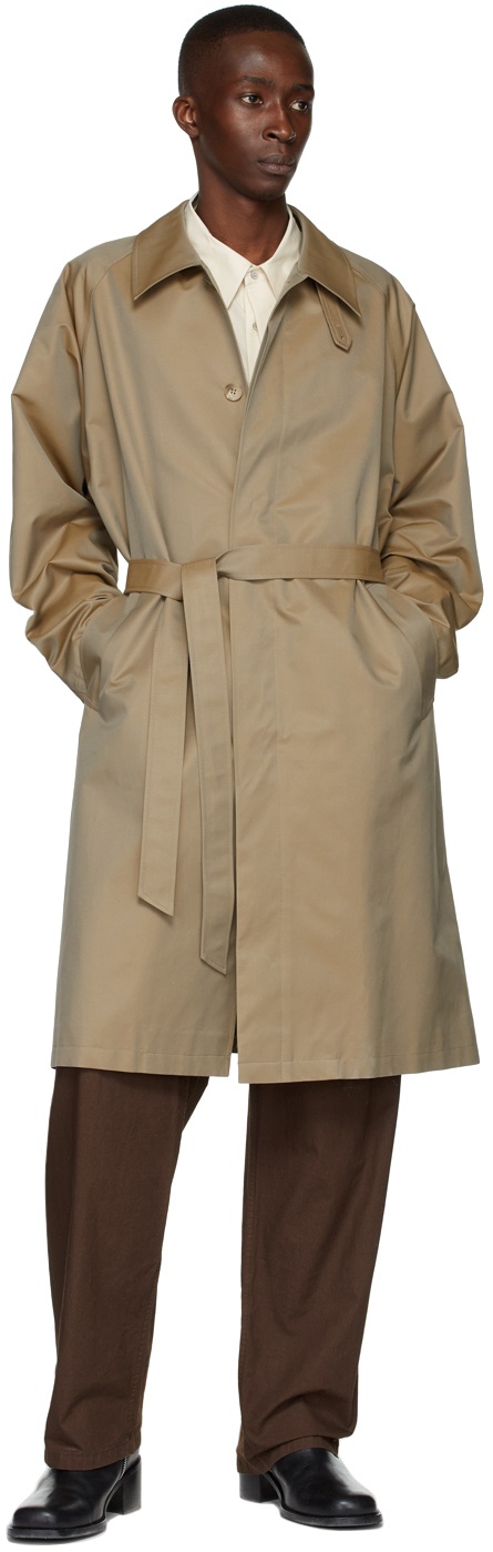 LE17SEPTEMBRE Tan Chambray Single Breasted Trench Coat LE17SEPTEMBRE