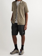 Stone Island - Straight-Leg Logo-Appliquéd Crinkled-Shell Shorts - Black