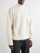 Aimé Leon Dore - Felted Wool-Blend Half-Zip Sweater - White