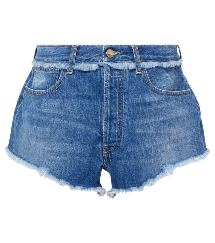 Photo: Alanui Fringed denim shorts