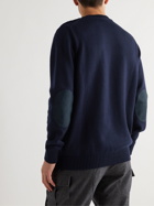 Purdey - Alcantara-Trimmed Wool Sweater - Blue