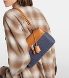 Loro Piana Leather-trimmed denim shoulder bag