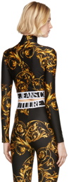 Versace Jeans Couture Black Regalia Baroque Cropped Turtleneck