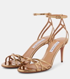 Aquazzura All I Want 75 mirrored leather sandals