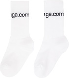 Balenciaga White Bal.Com Socks