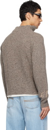 ERL Taupe Slit Neck Sweater
