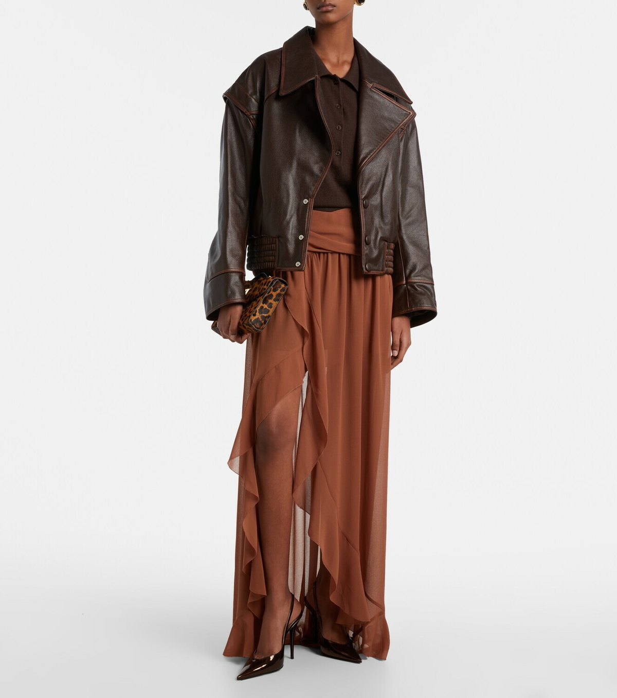 Jacques Wei Draped asymmetric maxi skirt