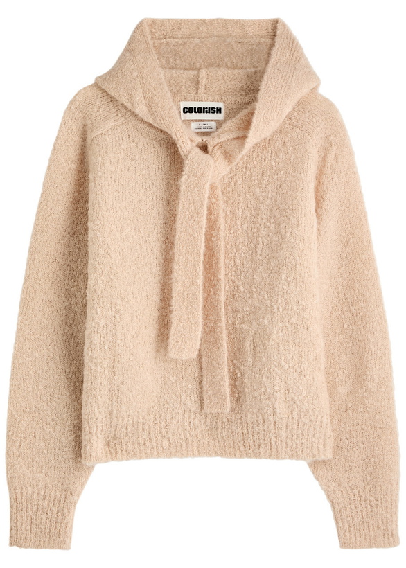 Photo: Crush Cashmere Bob Hooded Bouclé Mohair Jumper Beige