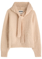 Crush Cashmere Bob Hooded Bouclé Mohair Jumper Beige