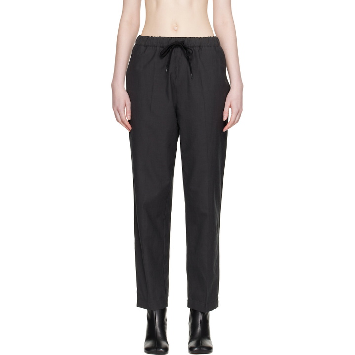 Photo: MM6 Maison Margiela Black Wool Drawstring Trousers